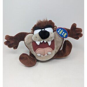 Looney Tunes Talking Vibrating Taz Tasmanian Decily Plush Tested Works 8"